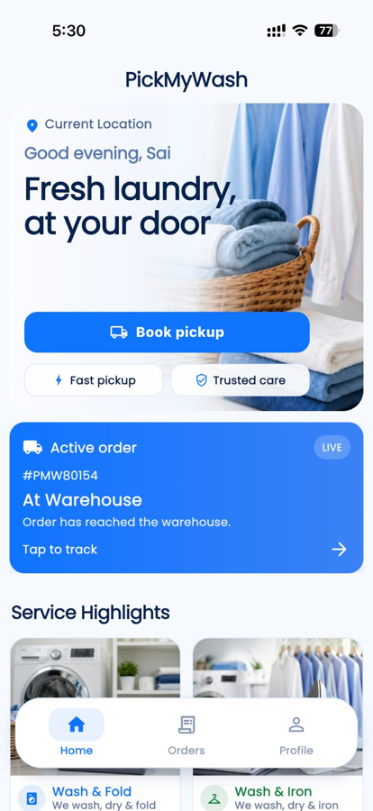 Home screen